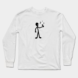 Singing Musician Stick Figure Long Sleeve T-Shirt